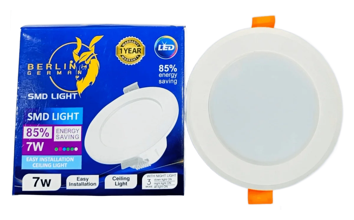 Berlin German SMD Light 7 W LED downlight with retail box